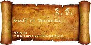 Kozári Veronika névjegykártya
